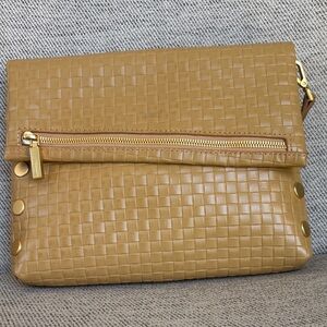 Hammitt Gold Woven Leather Crossbody Clutch